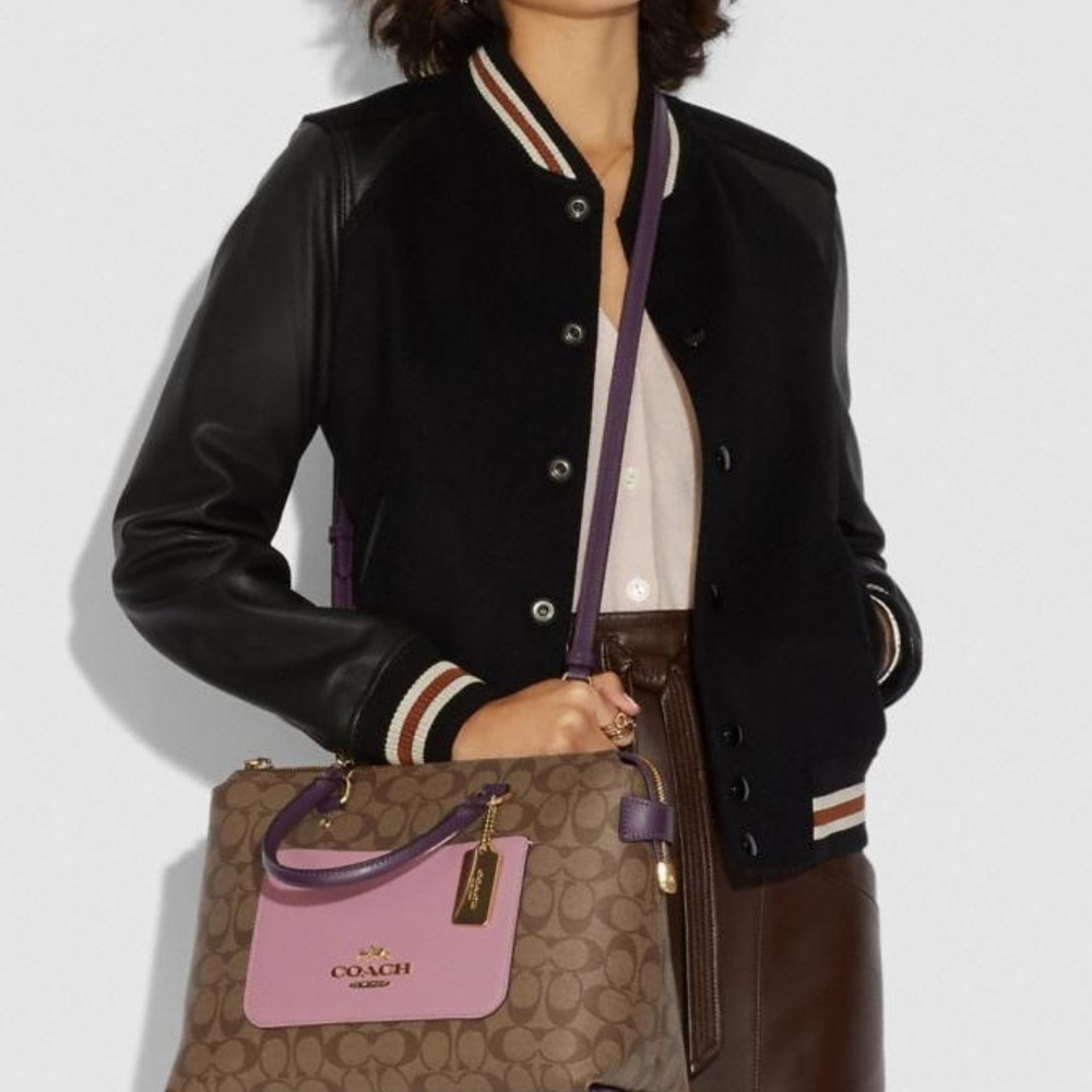 Nwt Coach Emma Satchel In Colorblock Signature - Picture 3 of 3